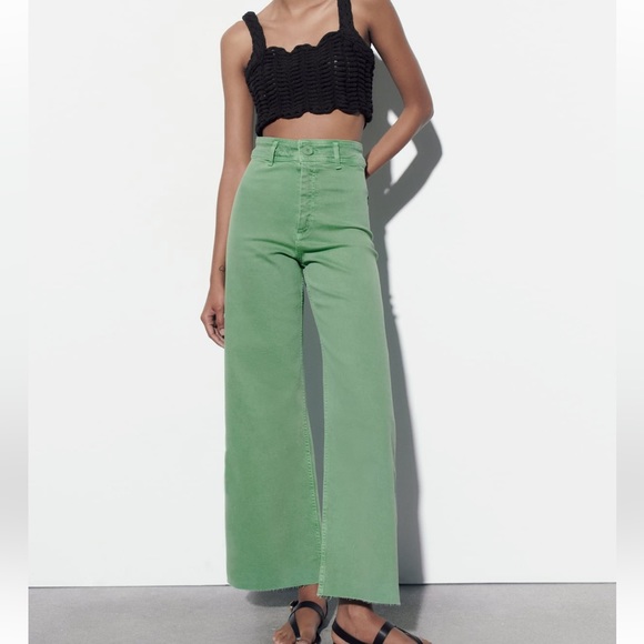 ZARA HIGH WAISTED ZW SAILOR STRAIGHT JEANS - Picture 6 of 9